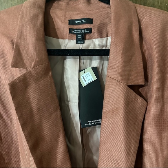 RW&Co. Women's Russet One-Button Blazer Lined Office Business Professional XXL - Picture 4 of 11